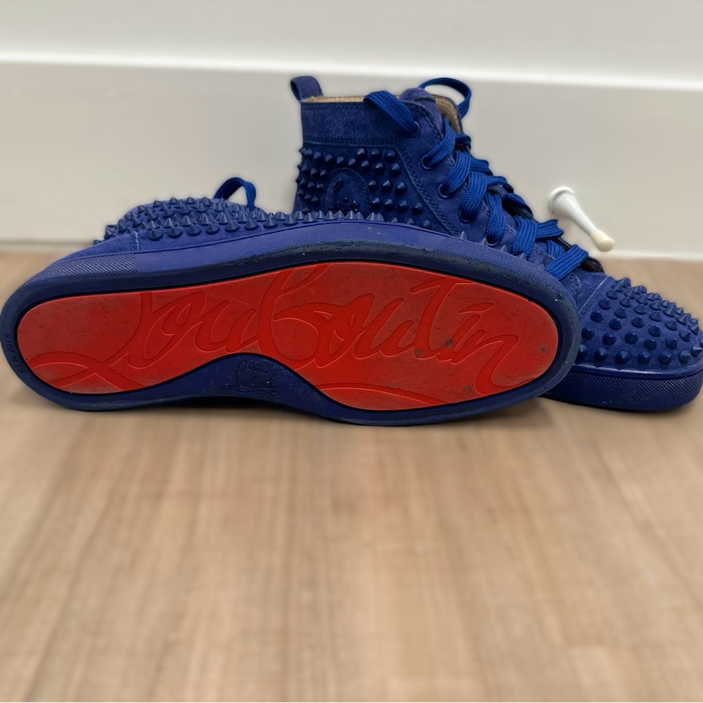 Christian Louboutin High top sneakers- Blue suede